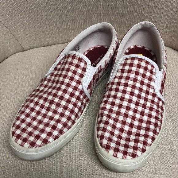 Lacoste Shoes - Lacoste Red & White Gazon Canvas Loafers
